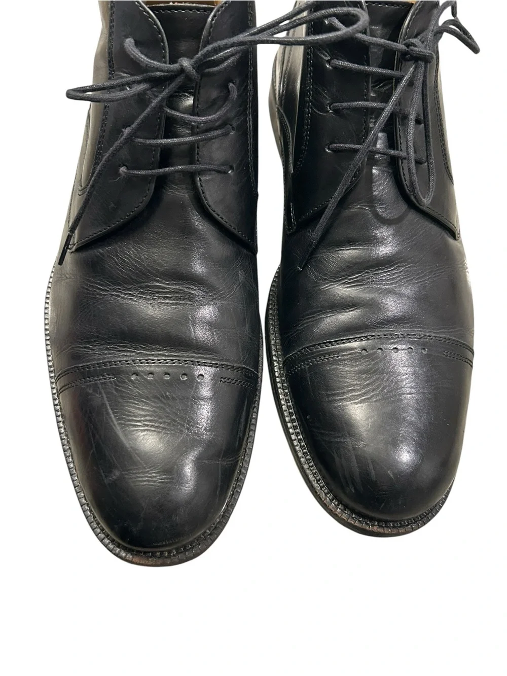 Johnston & Murphy Signature Series Cap Toe Sheep Skin Leather Ankle Boots 10
